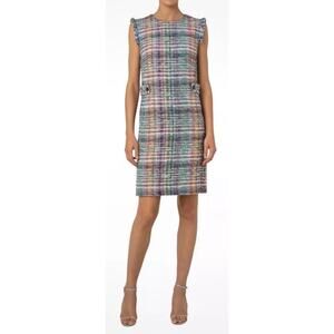 Akris Punto Multicolor Plaid Mini Dress